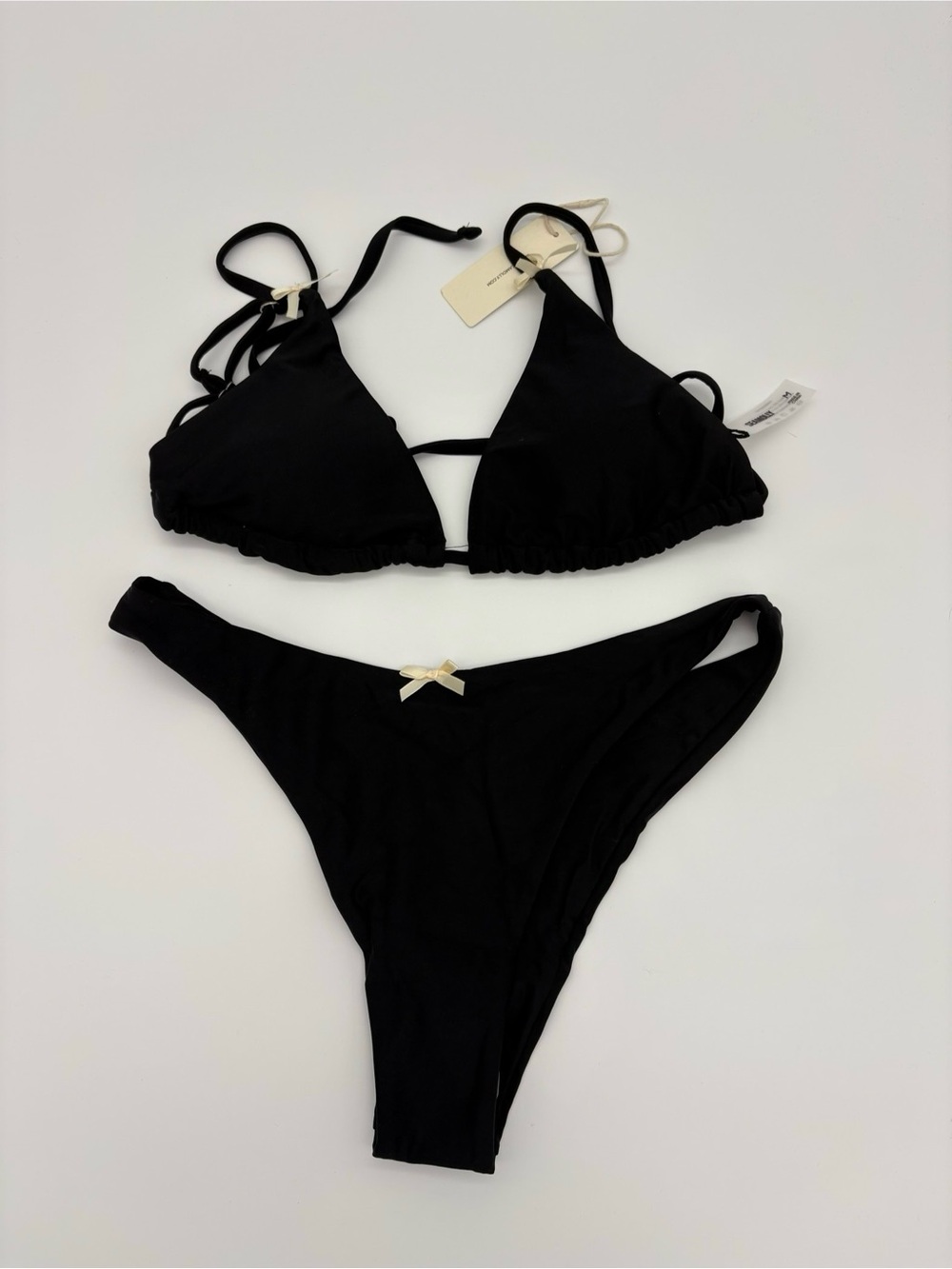 Adjustable Black Triangle Bikini Set - Women's Swim NWT